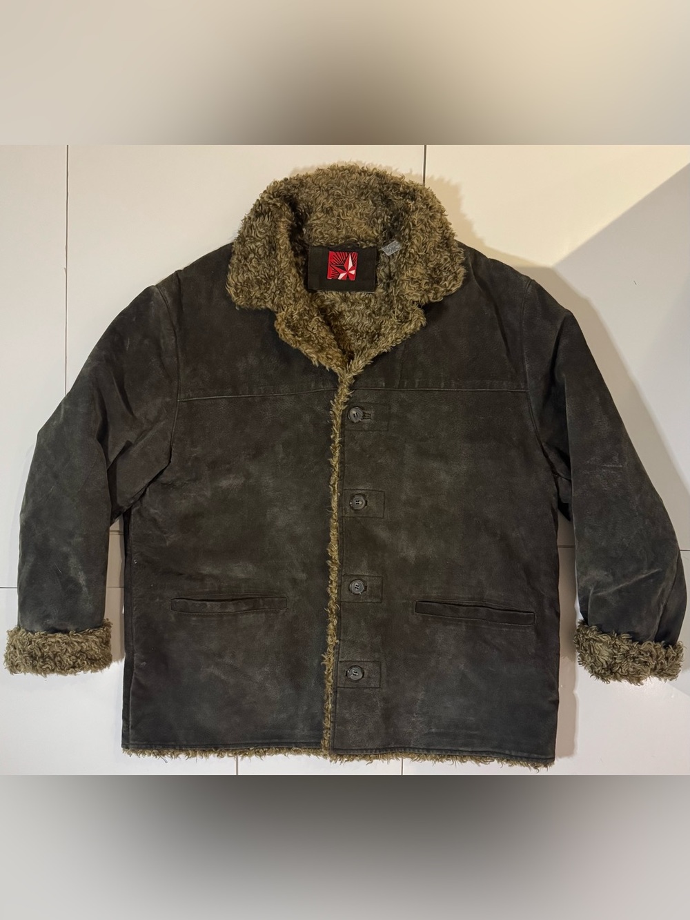 Vintage Marlboro Country Store Genuine Suede Sherpa Lined Jacket - Size M